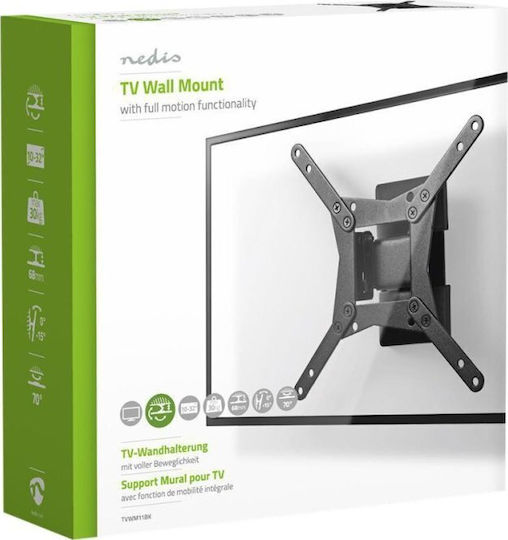 Nedis Wall Mount Lcd Tv 10 32" Load Capacity 30 Kg Tilt ± 15° Rotation 70° Articulating 1 Joint