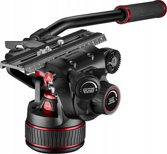Manfrotto Manfrotto Videostative Nitrotech 612 Video Kopf Aluminium Twin Leg aus Aluminium mit Hydraulischer Kopfart und Maximale Belastung 12kg