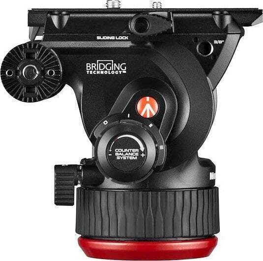 Manfrotto Videostative 504 Video Kopf mit CF Twin Leg aus Carbonfaser und Belastbarkeit 12kg bis 166cm
