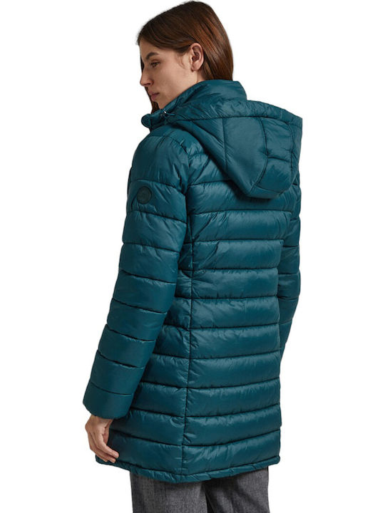 E1 Drop 2b Maddie Lungă Jachetă de femei Puffer Green.