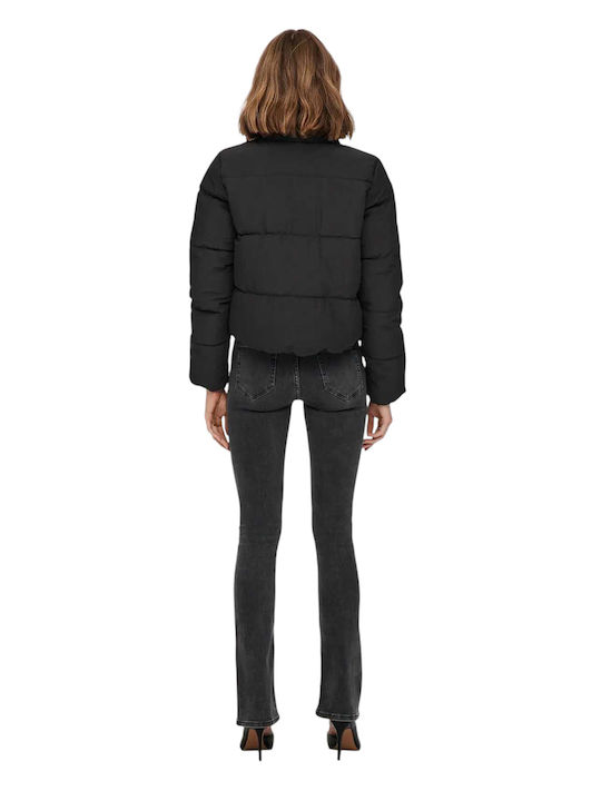 Dolly Crop Γυναικείο Puffer Μπουφάν για Χειμώνα Μαύρο