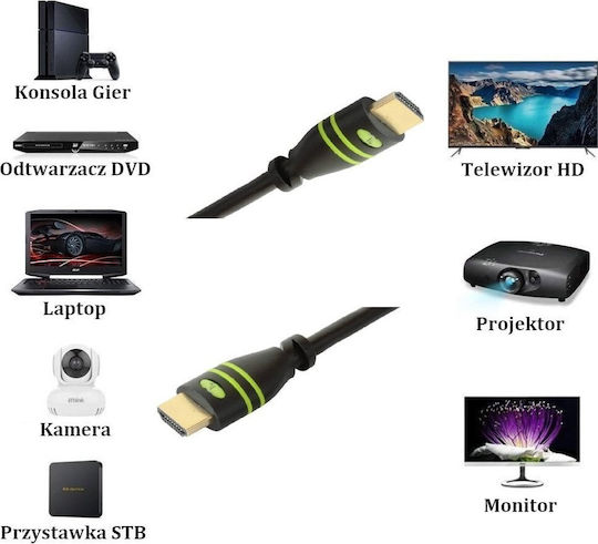 Techly HDMI 1.4 High Speed 1080p 120Hz Cable HDMI Male - HDMI Male 15m Black