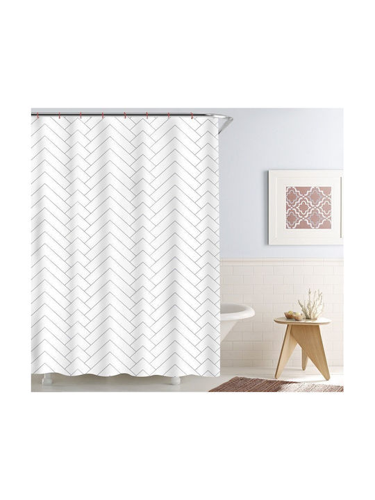 Domoletti Κουρτίνα Μπάνιου Υφασμάτινη 180x180cm Polyester