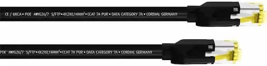Cordial S/FTP Kat.7a 10Gbps Netzwerkkabel Ethernet 1m Schwarzes