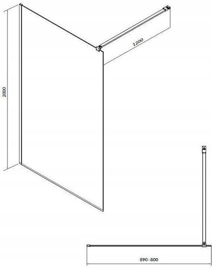 Cersanit Cabinet Duș cu Glisare Ușă 90x200cm Negru