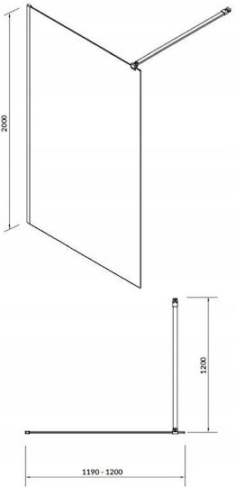 Cersanit Cabin for Shower with Sliding Door 120x200cm Black