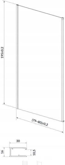 Cersanit Cabin for Shower with Sliding Door 80x195cm Chrome