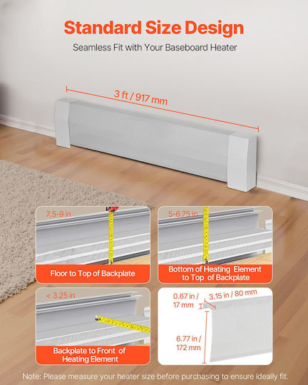 Vevor Husă Pentru Element De Încălzire De Bază 917 Mm Rezistentă Stil Deschis Alb Dbjrqgthjprez3psi001v0