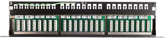 Корекционен панел Netrack 19'' 24 порта Cat 6 Ftp 0.5 U рафт
