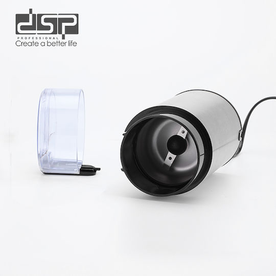 DSP KA3156 Elektrischer Kaffeemühle 500W mit einer Kapazität von 80gr Silber