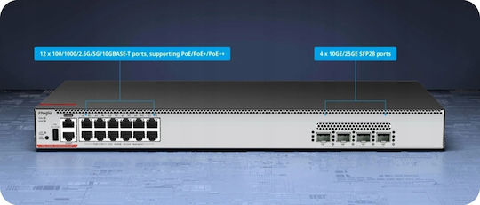 Ruijie RG-CS86-12XMG4VS-UP Managed L2 Switch με 12 Θύρες Ethernet και 4 SFP Θύρες