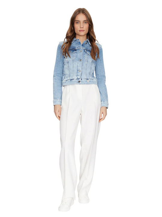 Crop Γυναικείο Τζιν Μπουφάν Light Blue