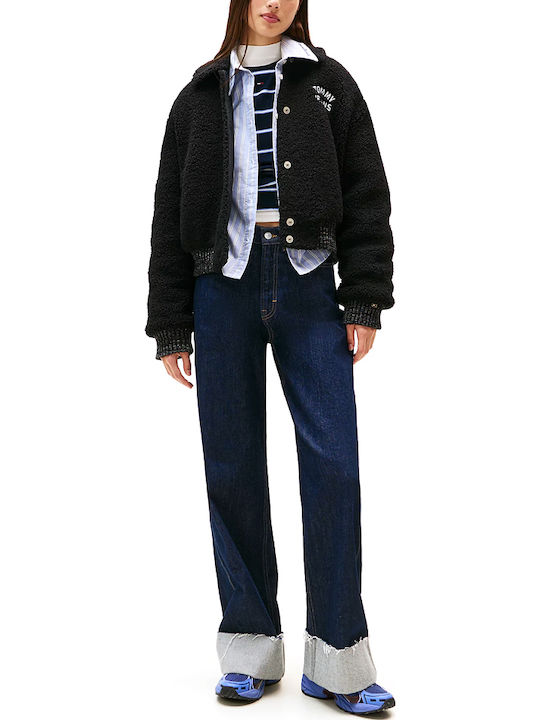 Κοντό Γυναικείο Bomber Jacket Μαύρο