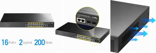 Cudy GS2018PS2 Managed L2 PoE+ Switch με 16 Θύρες Gigabit (1Gbps) Ethernet και 2 SFP Θύρες