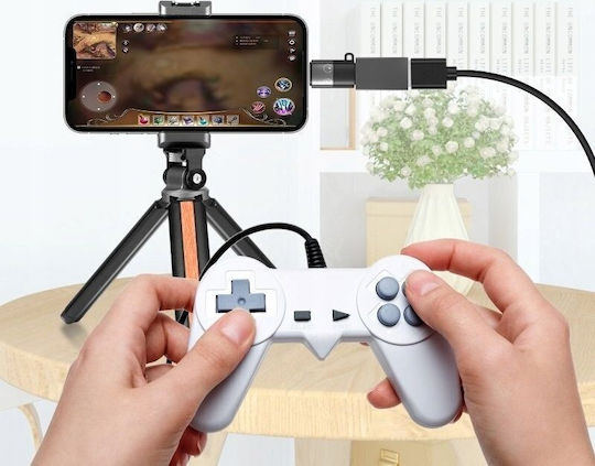 Puluz SB9098 Convertor USB-C / Lightning Masculin În USB-C / Lightning Feminin Alb