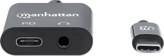 Manhattan Μετατροπέας USB-C male σε 3.5mm / USB-C female 1τμχ 153355