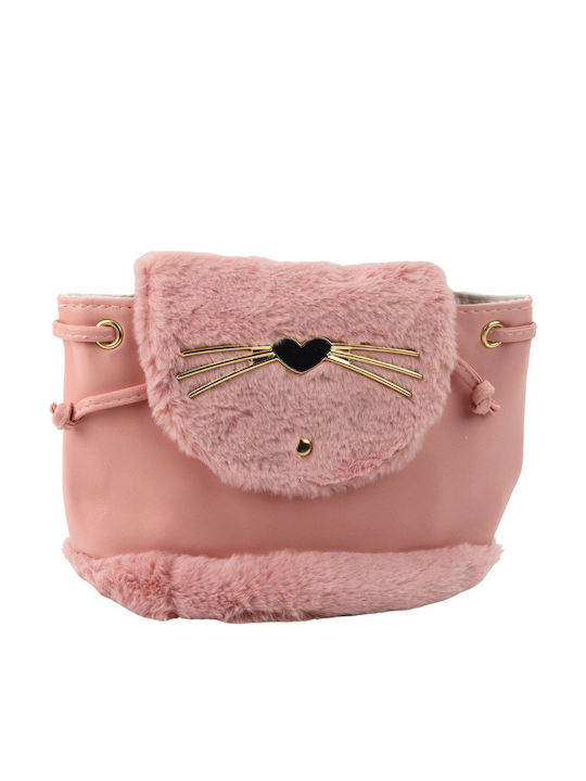 Pink Plush Children's Backpack Adjustable Straps Lean