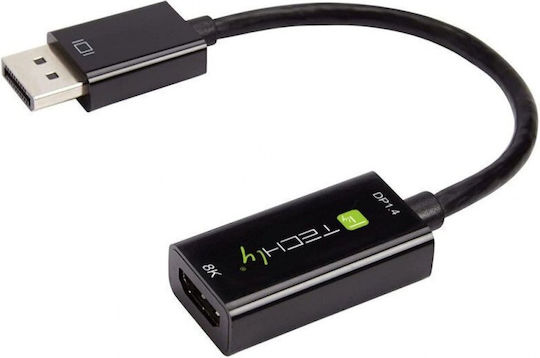 Techly Konverter DisplayPort / HDMI männlich zu DisplayPort / HDMI weiblich 1Stück IADAP DP-HDMIF8K