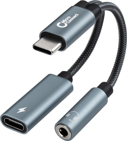 Microconnect Convertor USB-C masculin în USB-C feminin Argintiu 1buc