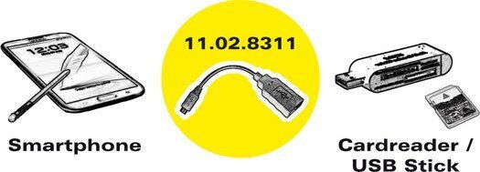 Roline Конвертор micro USB мъжки към micro USB женски Черен 1бр 11.02.8311