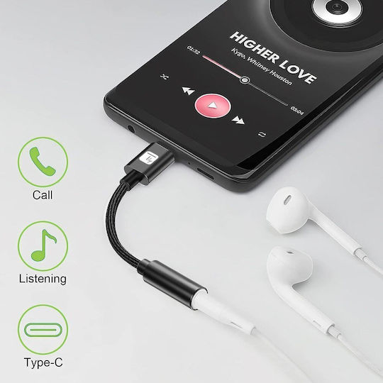 Techly Usbc-dac24j Μετατροπέας USB-C male σε 3.5mm female 1τμχ