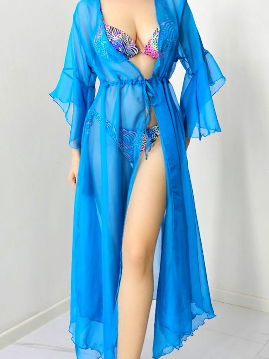 Feminin Kimono de Plajă Albastru