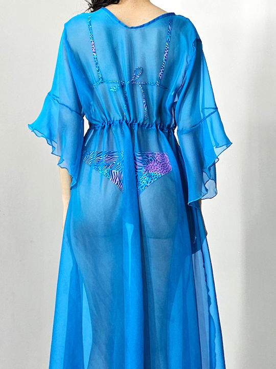 Feminin Kimono de Plajă Albastru