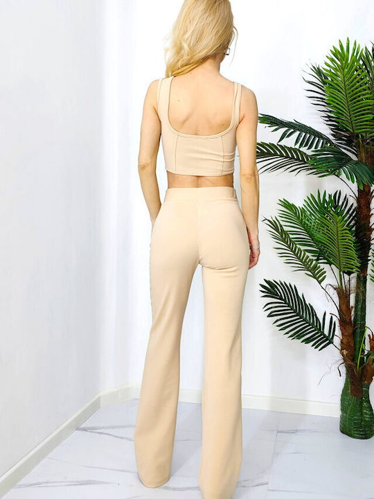 Damen Cream Set mit Hose in Slim Passform