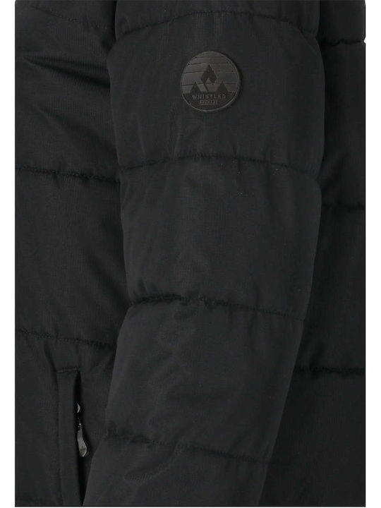 Lang Damen Puffer Jacke für Winter Black