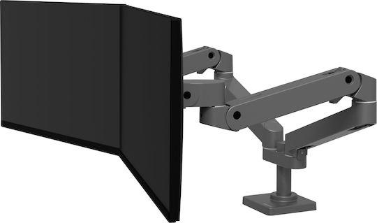Ergotron LX Pro Dual Βάση Γραφείου για 2 Οθόνες έως 27" με Βραχίονα Γκρι