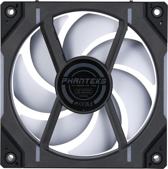 Phanteks PH-F120D30 Reverse Blade Case Fan 2000rpm 61.5cfm with RGB Lighting and 4-Pin PWM Connection