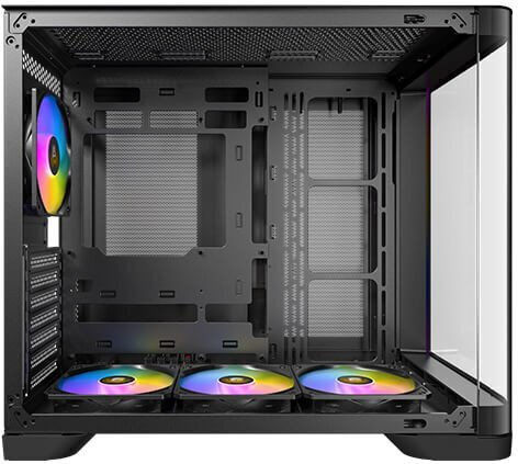 Antec C5 Геймърско бюро Midi Tower Компютърна кутия със страничен прозорец и ARGB осветление Черен