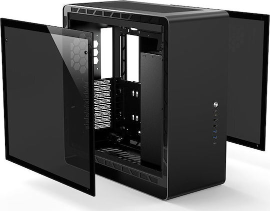 Jonsbo UMX6S TG Gaming Midi Tower Κουτί Υπολογιστή με Πλαϊνό Παράθυρο Μαύρο