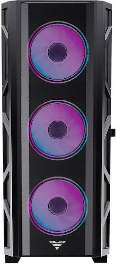 Preyon Nest Meshy+ Gaming Midi-Turm Computergehäuse mit Seitenfenster und RGB-Beleuchtung Schwarz