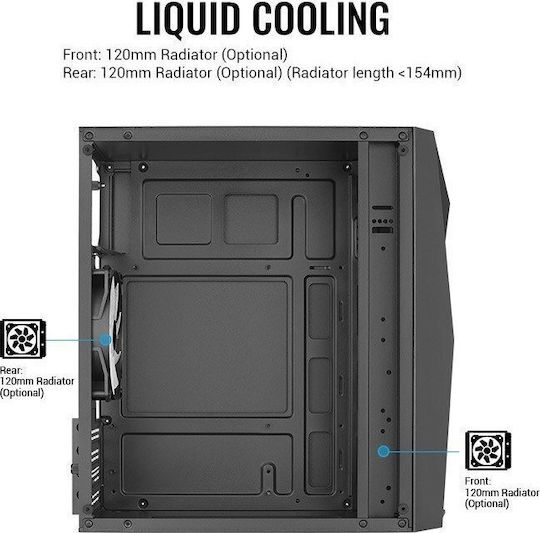 Aerocool Raider Mini Gaming Midi Tower Computer Case with Side Window and RGB Lighting Black