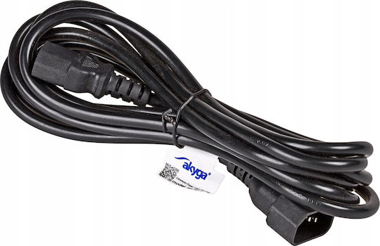 Akyga IEC C14 - IEC C13 Кабел 3м Черен (AK-PC-07C)