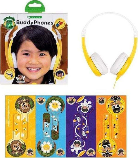 Onanoff Buddyphone Connect Ενσύρματα Παιδικά On Ear Ακουστικά Κίτρινα