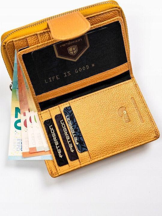Leder Damen Geldbörse mit RFID Gold