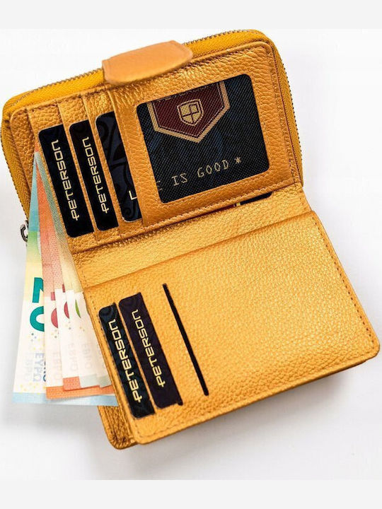 Leder Damen Geldbörse mit RFID Gold