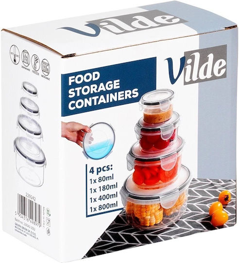 Vilde Sterk Kunststoff Mittagsboxen Transparente 4 Stück