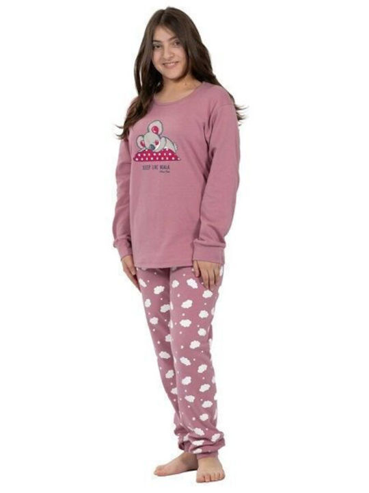 Nina Club Kinder Schlafanzug Winterlich Rosa Koala