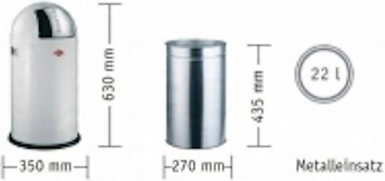 Wesco Κάδος Απορριμμάτων Πλαστικός Πράσινος 22lt