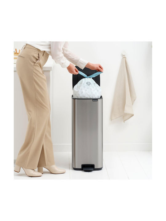 Brabantia Abfalleimer Abfall aus Edelstahl mit Pedal Gray 30Es 1Stück