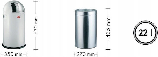 Wesco Κάδος Pushboy Απορριμμάτων Πλαστικός Πράσινος 22lt