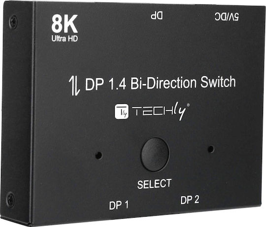 Techly Splitter IDATA-DP-2DP-8KT 8059018365535