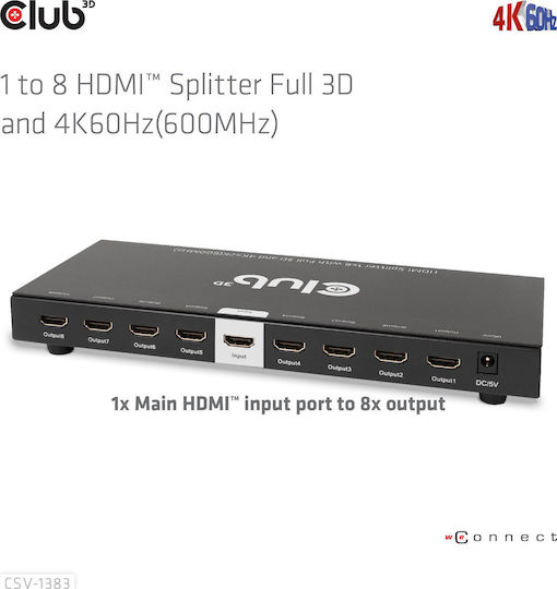 Club3D 1 HDMI Splitter CSV-1383