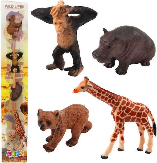 Set Mini Figuren Wildtiere Schimpanse Giraffe 6-9cm 4 Stück