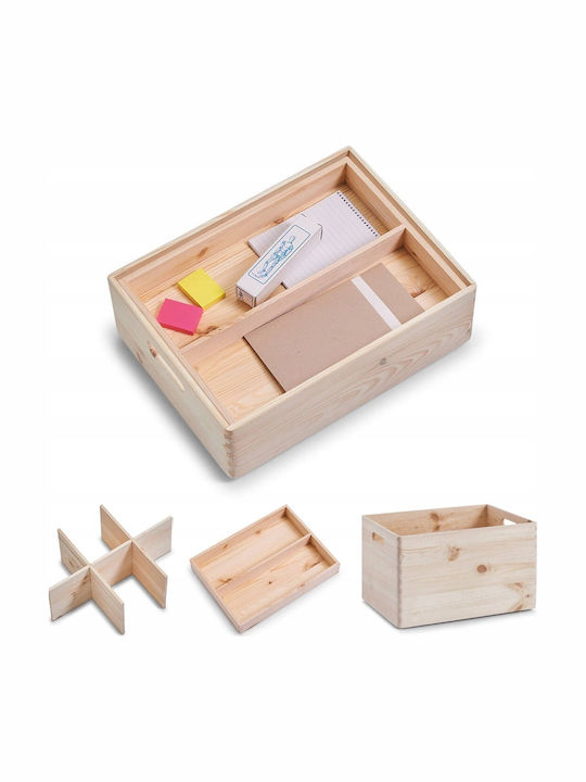 Zeller Wooden Storage Box with Lid 40x30x24cm 1pcs