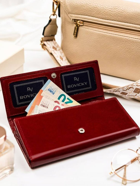 Groß Leder Damen Geldbörse mit RFID Rot