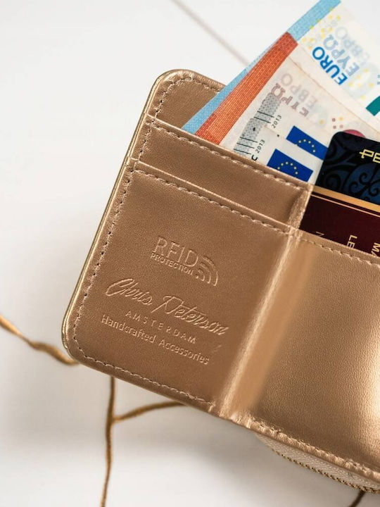 Малък Дамски Портфейл с RFID Златист